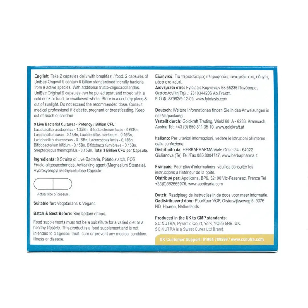 UniBac Original 9 Live Unified Bacteria Blend SC Nutra