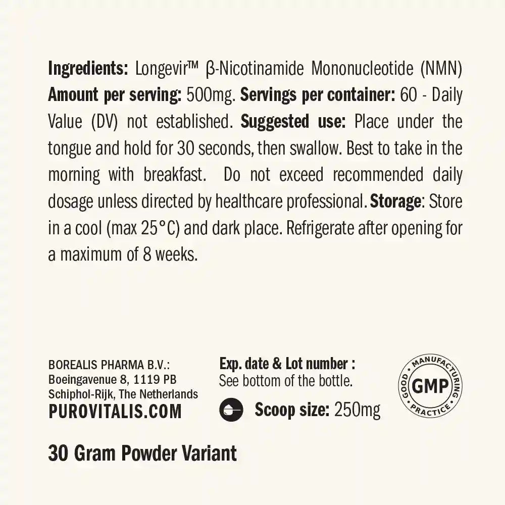 Purovitalis - Pure NMN Powder 30g