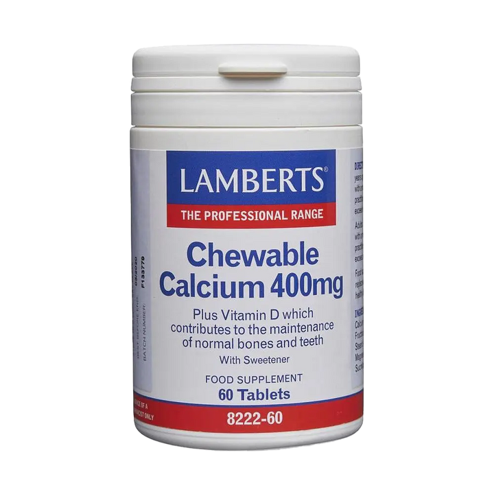 Chewable Calcium 400mg With Vitamin D and FOS, lemon flavor Lamberts