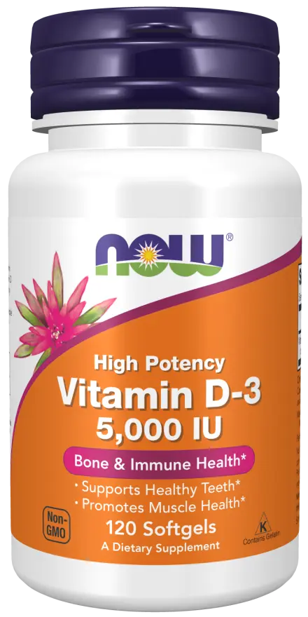 Vitamin D-3 5000 IU Softgels NOW