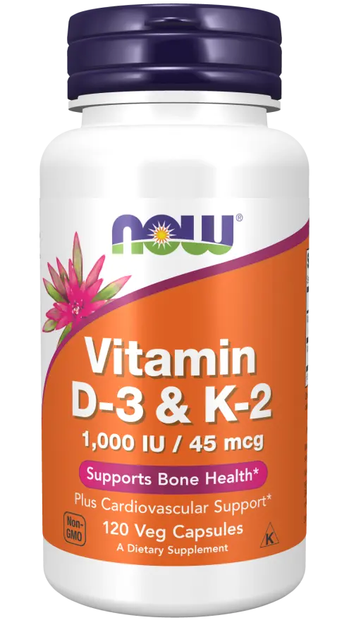 Vitamin D-3 & K-2 Veg Capsules NOW