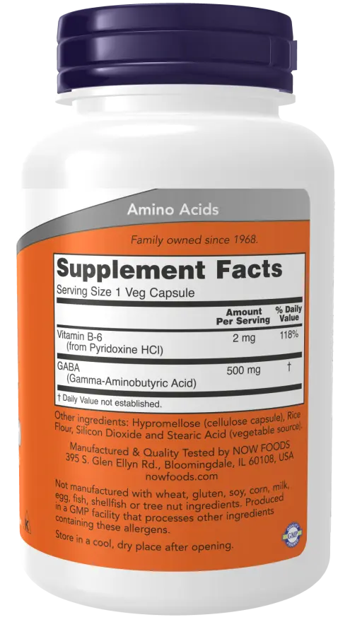 GABA 500 mg Veg Capsules NOW