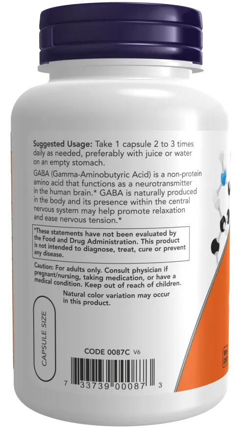 GABA 500 mg Veg Capsules NOW