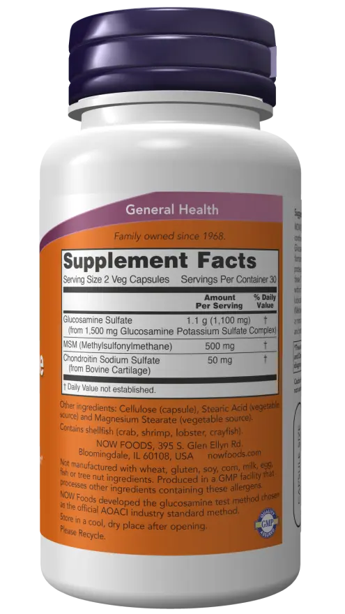 Glucosamine & MSM Veg Capsules NOW
