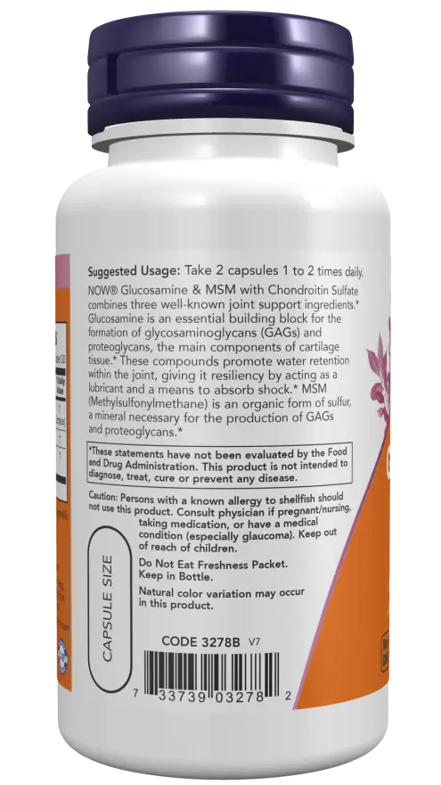 Glucosamine & MSM Veg Capsules NOW