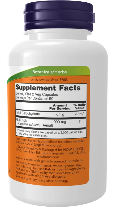Gotu Kola 450 mg Veg Capsules NOW
