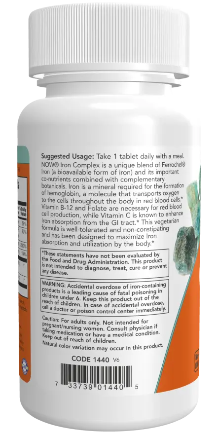Iron Complex Vegetarian Tablets NOW