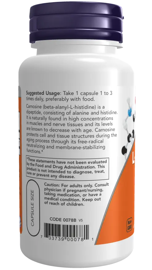 L-Carnosine 500 mg Veg Capsules NOW
