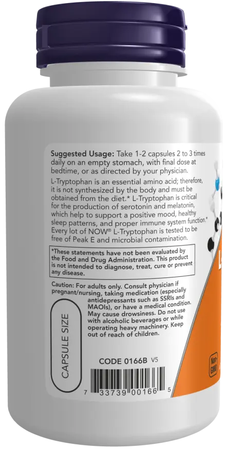 L-Tryptophan 500 mg Veg Capsules NOW