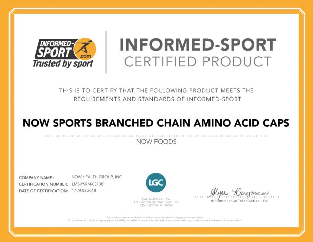 Branched Chain Amino Acids Veg Capsules NOW Sports