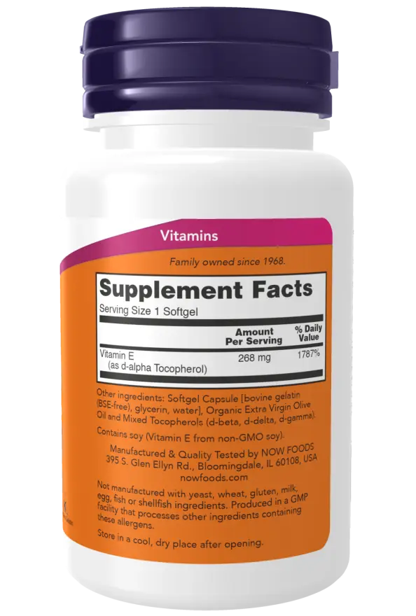 Vitamin E-400 With Mixed Tocopherols Softgels NOW