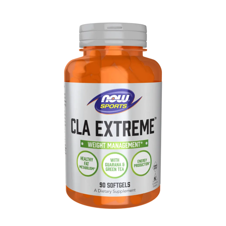 Supplement bottle labeled 'CLA Extreme' by NOW Sports on a white background