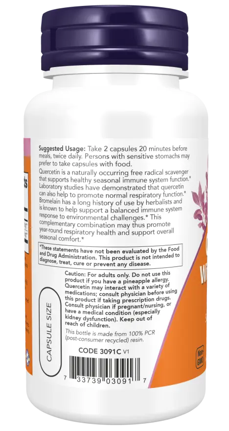 Quercetin with Bromelain Veg Capsules NOW