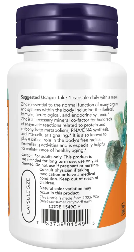 Zinc Picolinate 50 mg Veg Capsules NOW