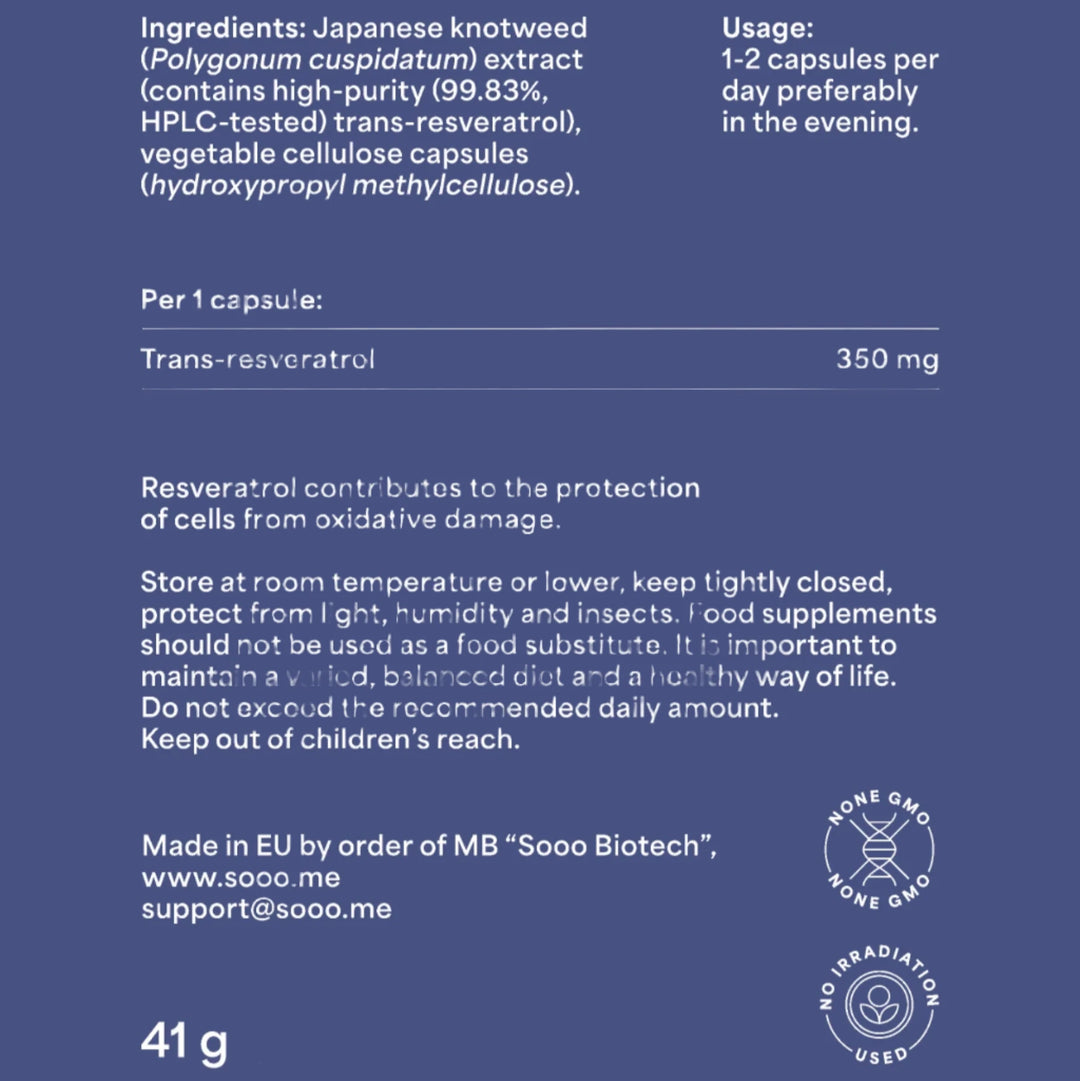 Sooo.me™ - SOOO solid: 99.83% purity Trans-Resveratrol