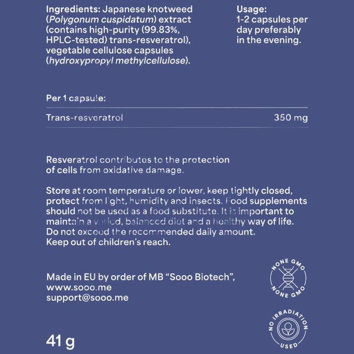 Sooo.me™ - SOOO solid: 99.83% purity Trans-Resveratrol