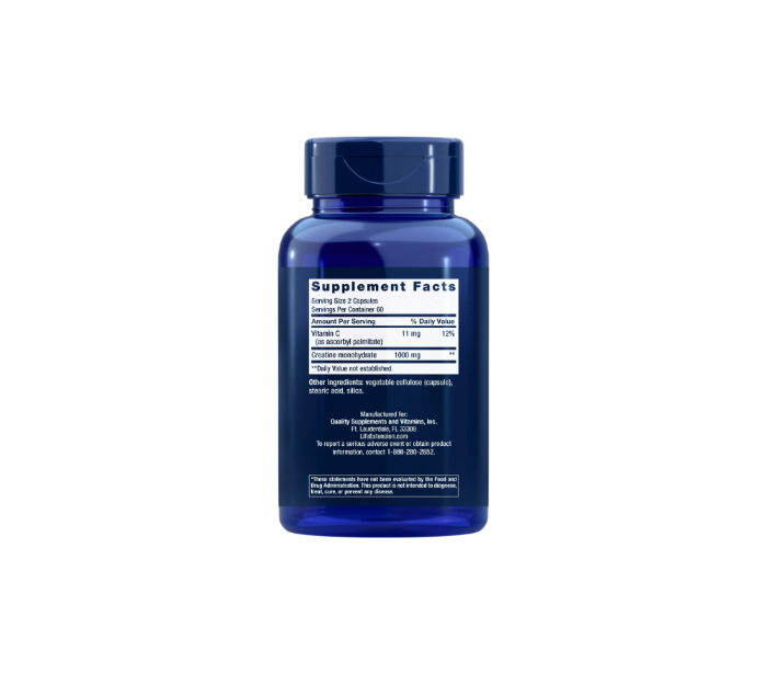 Blue supplement bottle with label on a transparent background