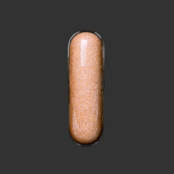gif of a supplement capsule opening