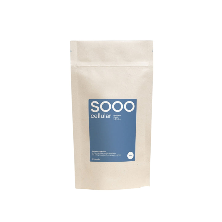 SOOO Cellular eco-friendly refill bag for daily cellular health supplement capsules