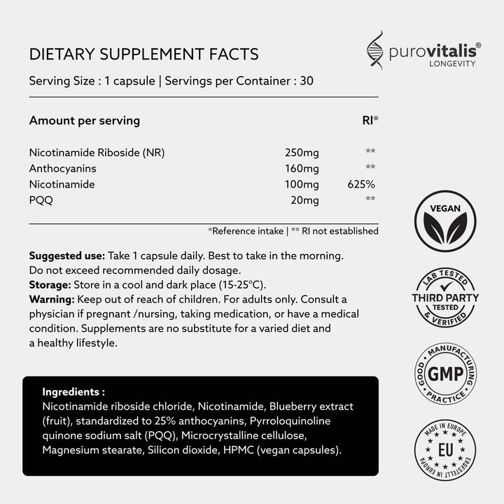 Purovitalis - NAD+ Booster 30 caps