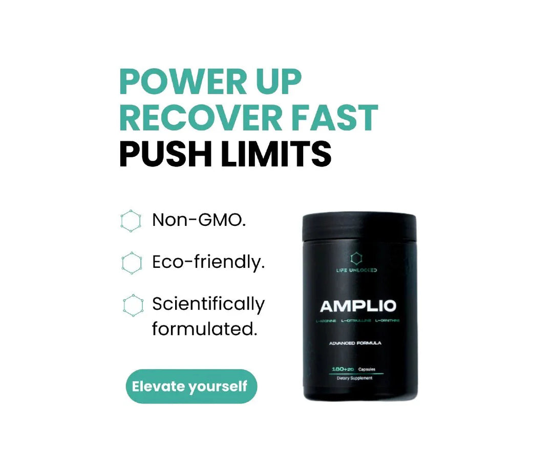 AMPLIO – OKG, L-Arginine & L-Citrulline capsule supplement by Life Unlocked - benefits 
