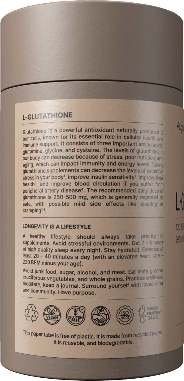 Antioxidant protection with L‑Glutathione 500 mg for cellular health and wellness