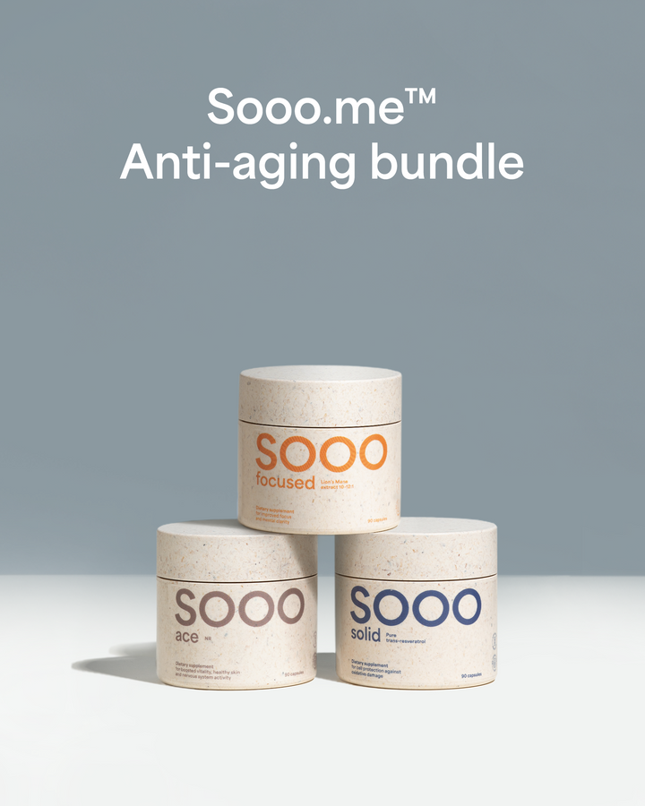 Sooo.me™ Bundle Αντιγήρανσης: NR + Trans-Resveratrol + Lion's Mane