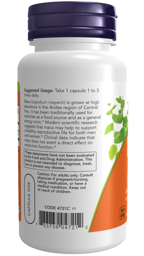 Maca 500 mg Veg Capsules - Now Foods