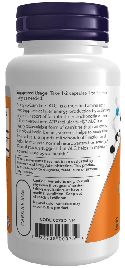 Ακετυλο-L-Καρνιτίνη 500 mg Φυτικές Κάψουλες