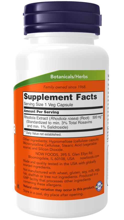 Rhodiola 500 mg Veg Capsules Adaptogenic Herb*