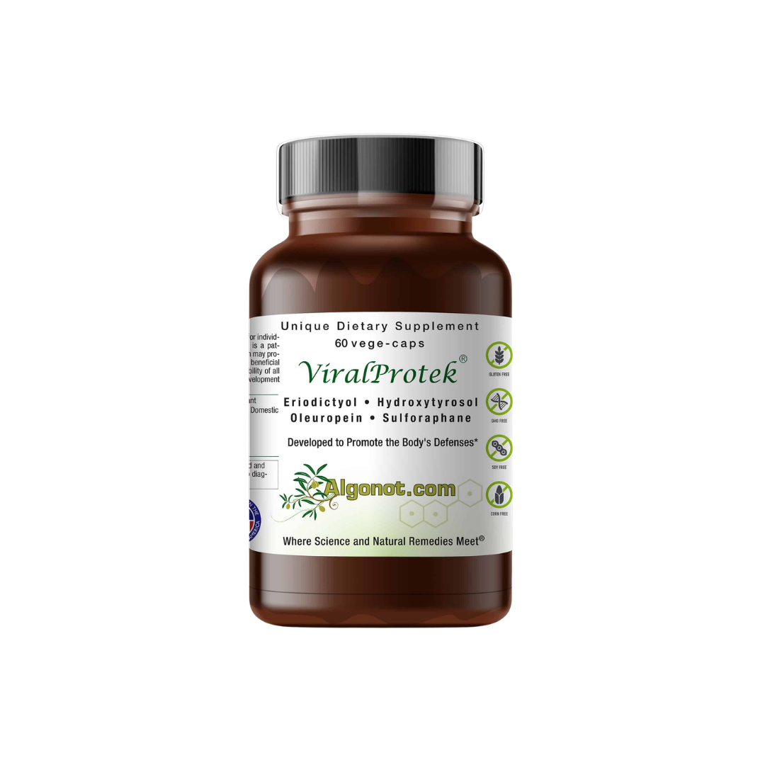 Brown dietary supplement bottle with label on a white background