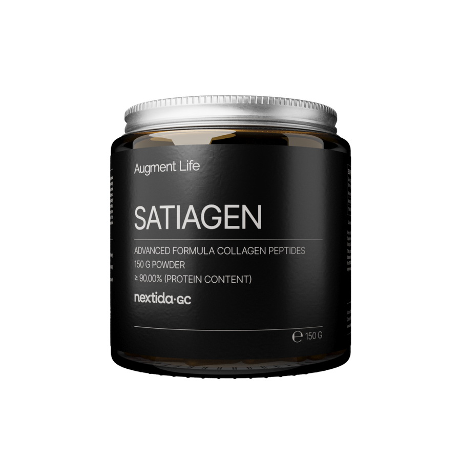 Satiagen collagen peptides container on a white background