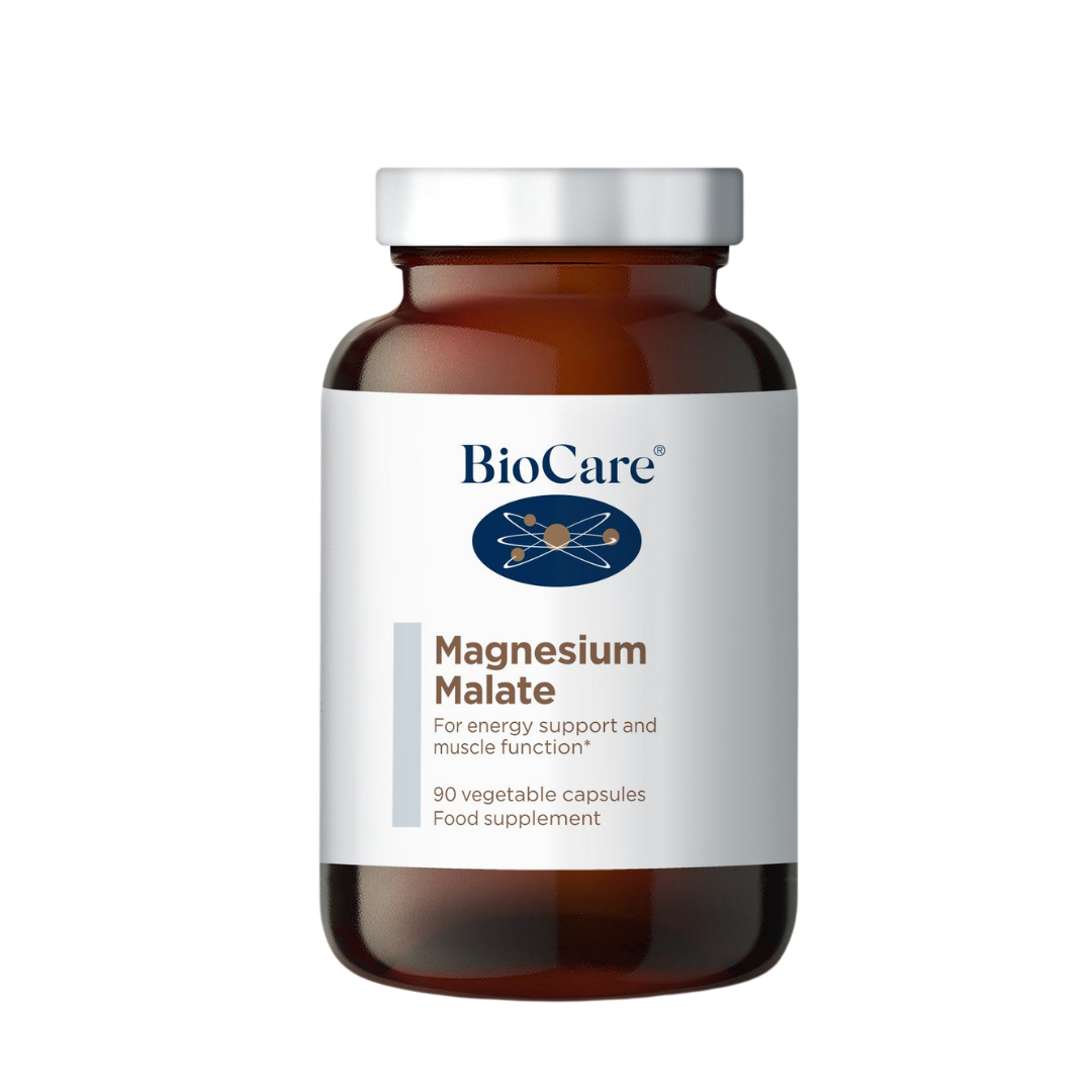 BioCare Magnesium Malate 90 Capsules - Well-absorbed magnesium supplement for energy, muscle function and bone health