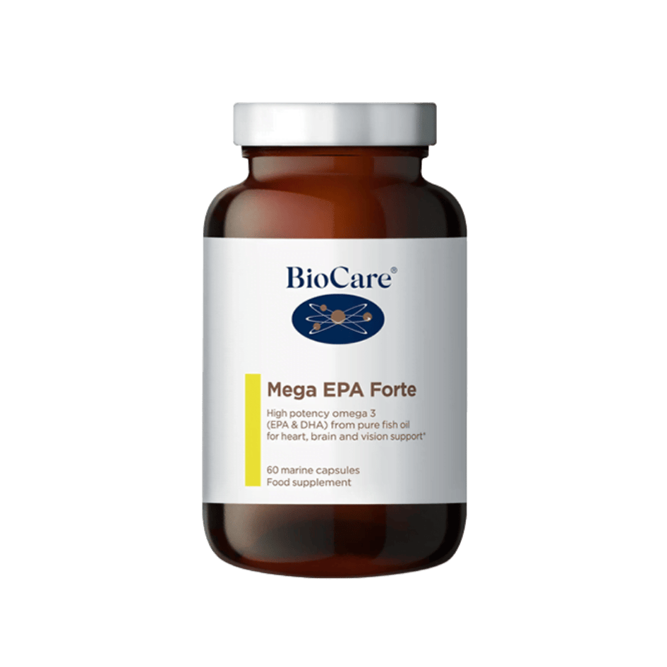 BioCare Mega EPA Forte 60 Capsules – High potency fish oil with EPA and DHA for heart, brain, and vision support
