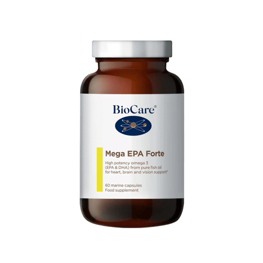 BioCare Mega EPA Forte 60 Capsules – High potency fish oil with EPA and DHA for heart, brain, and vision support
