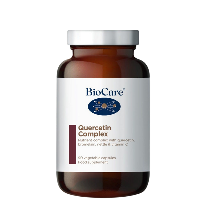 Biocare Quercetin Complex supplement bottle on a white background