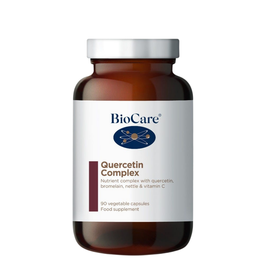 Biocare Quercetin Complex supplement bottle on a white background