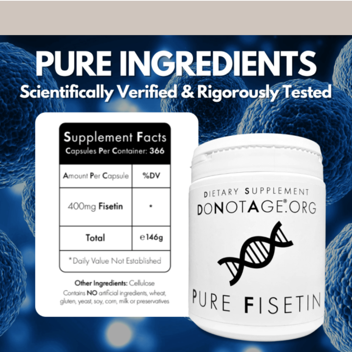 DoNotAge Pure Fisetin 400mg Supplement Facts and Ingredients Label