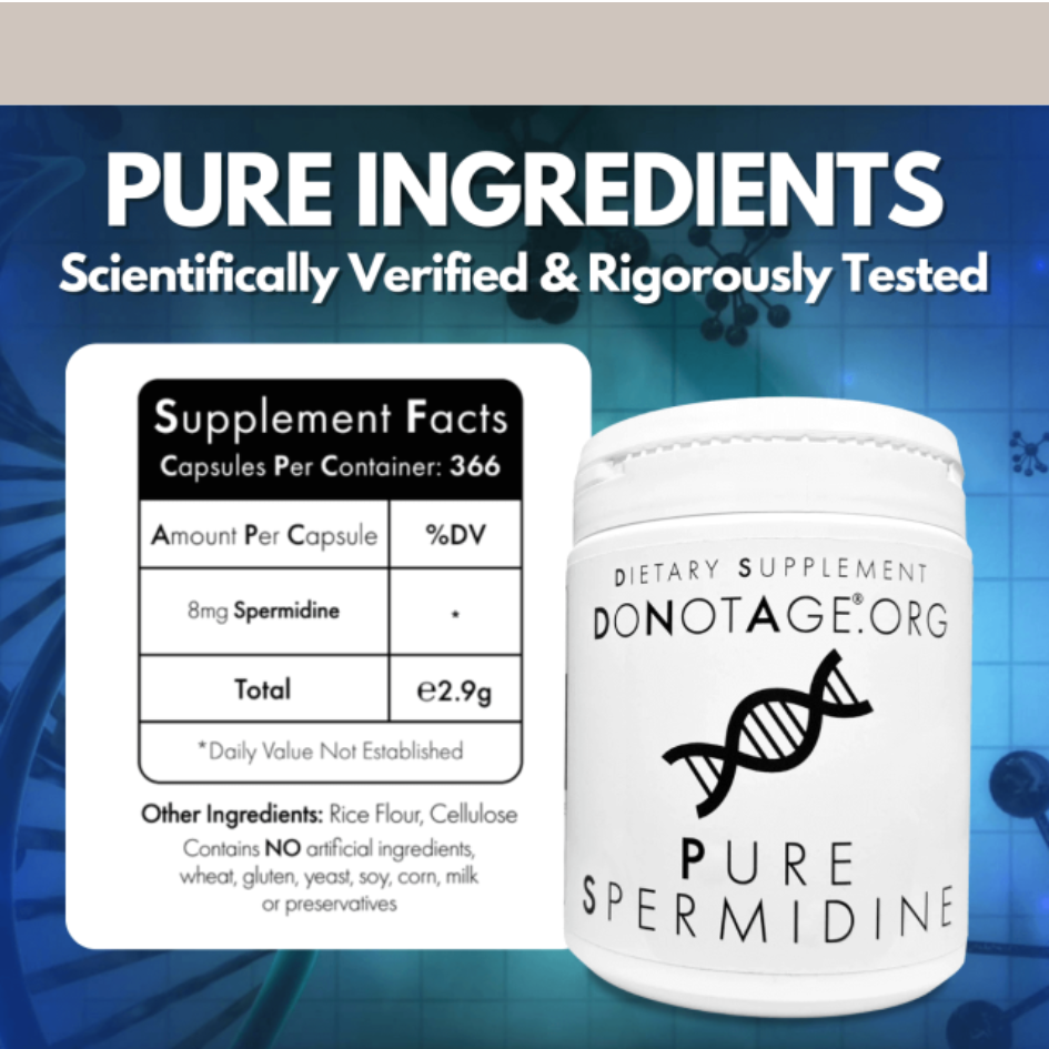 DoNotAge Pure Spermidine Supplement Facts and Ingredients Label