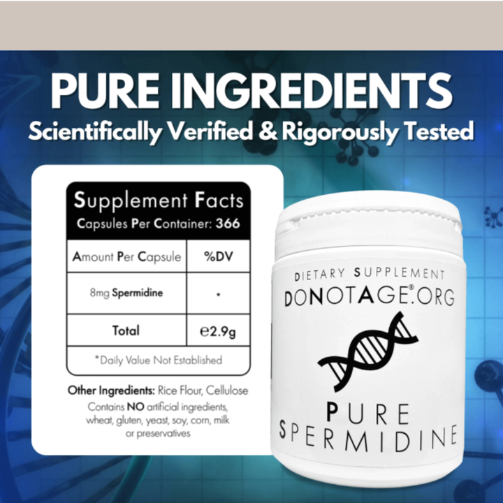 DoNotAge Pure Spermidine Supplement Facts and Ingredients Label