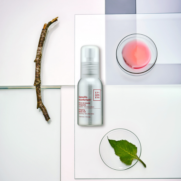 Epigeniva Gazouillis réconfortant Energizing Beauty Mist – flat lay