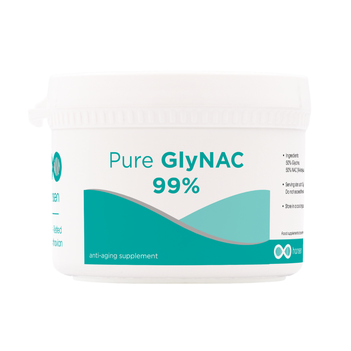 Container of Pure GlyNAC 99% on a white background