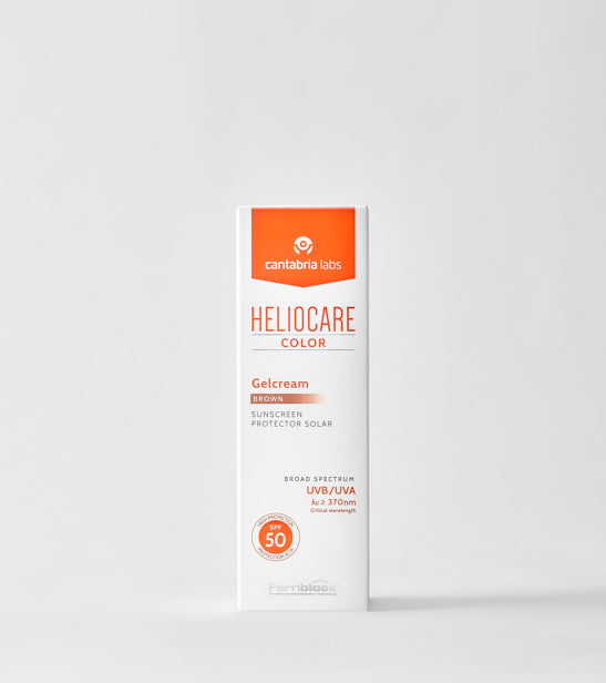 Heliocare Color Gelcream sunscreen packaging on a white background