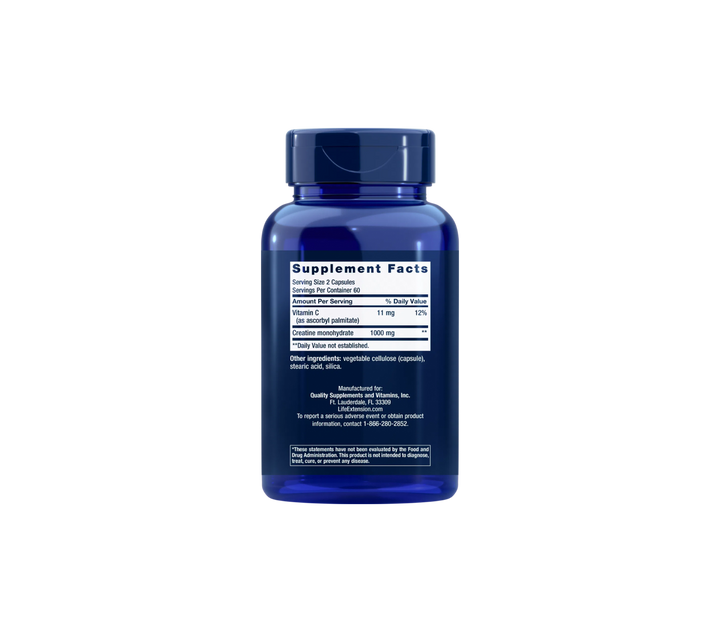 Blue supplement bottle with label on a transparent background