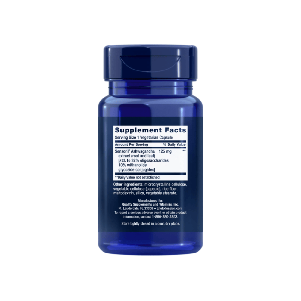 Sensoril Supplements Optimized Ashwagandha Extract (Sensoril®) 60 Veg Caps | Life Extension ...