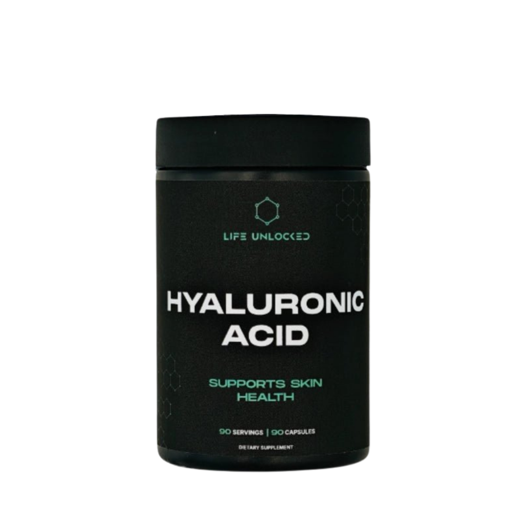 LIFE UNLOCKED Hyaluronic Acid 200mg – Front of bottle