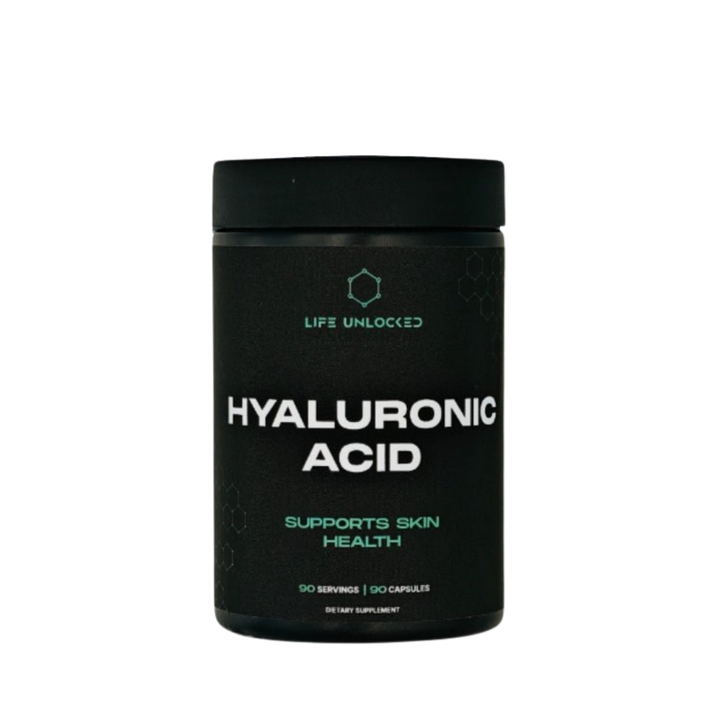 LIFE UNLOCKED Hyaluronic Acid 200mg – Front of bottle