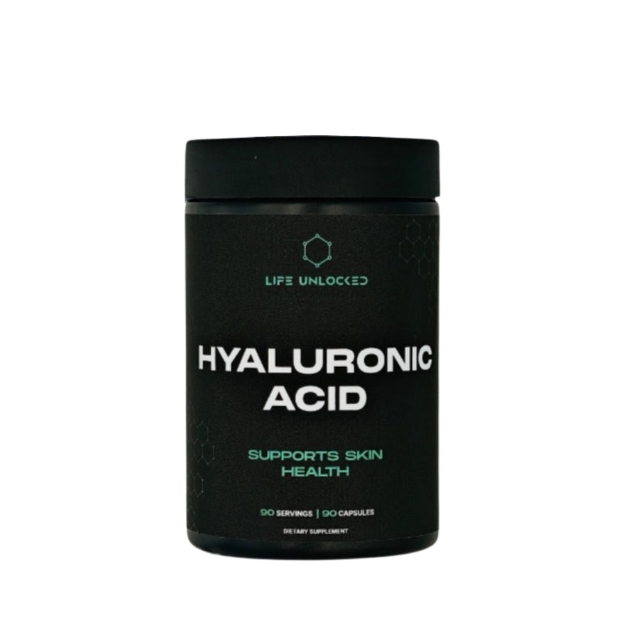 LIFE UNLOCKED Hyaluronic Acid 200mg – Front of bottle