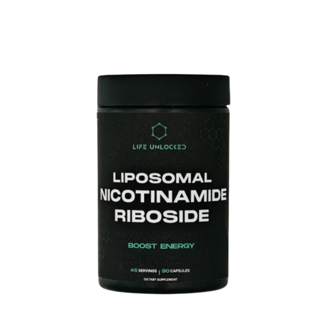 LIFE UNLOCKED Liposomal Nicotinamide Riboside NR 500mg – Front of bottle