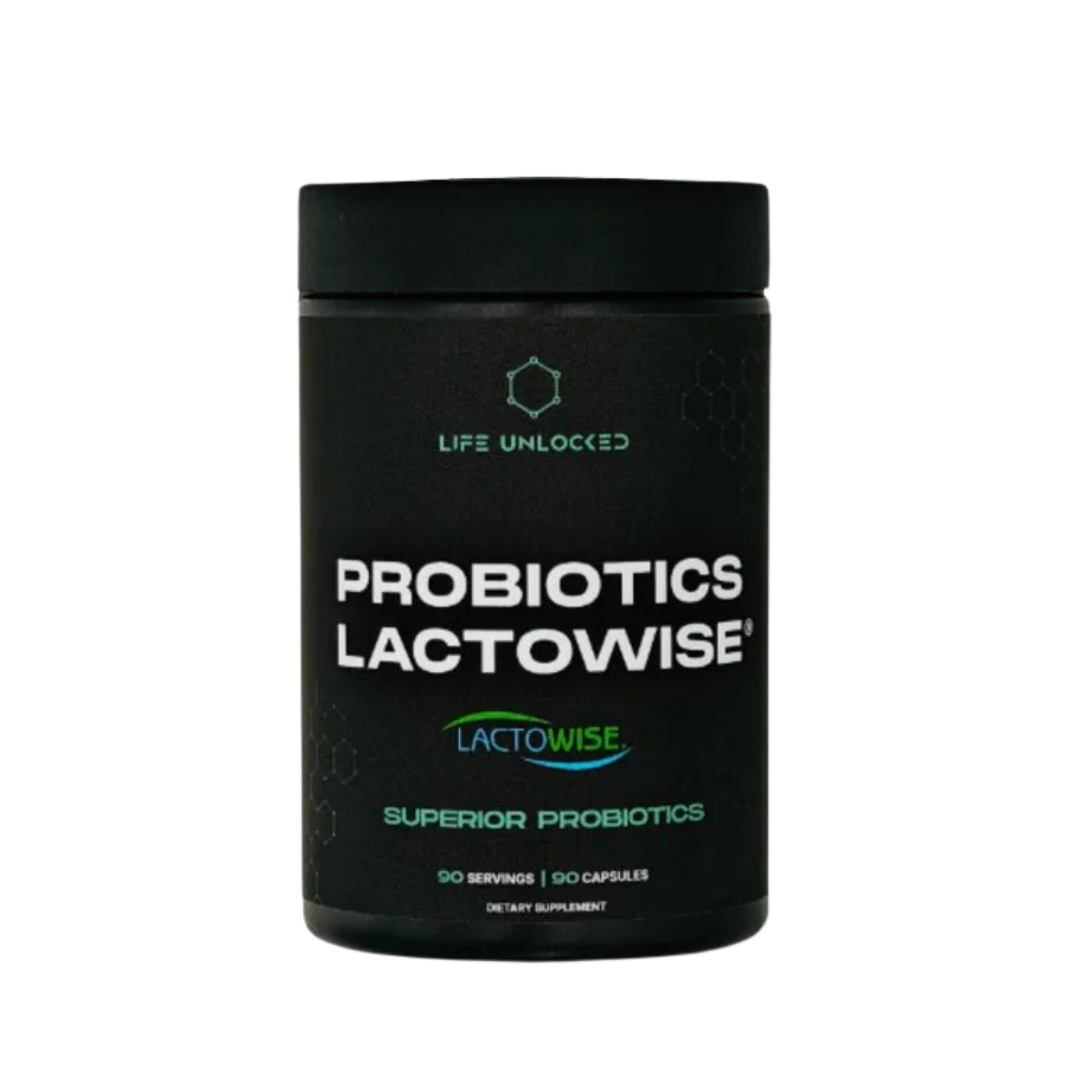 LIFE UNLOCKED Probiotics LactoWise – Gut Balance & Immune Support | Front of bottle

